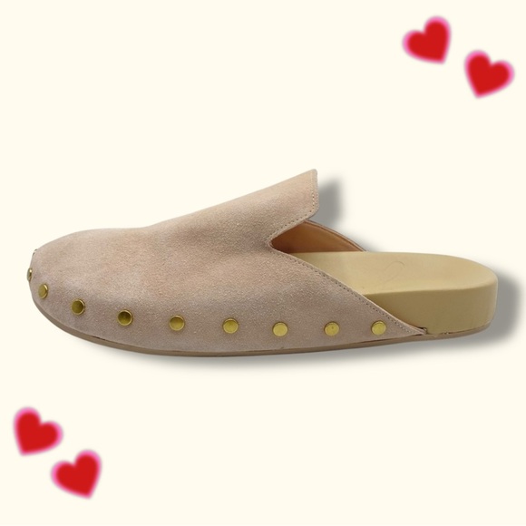 J. Crew ‘Pacific Calf Suede Studded Marlow Clogs’ in Soft Pink / Beige Size 10.5 - Picture 6 of 16